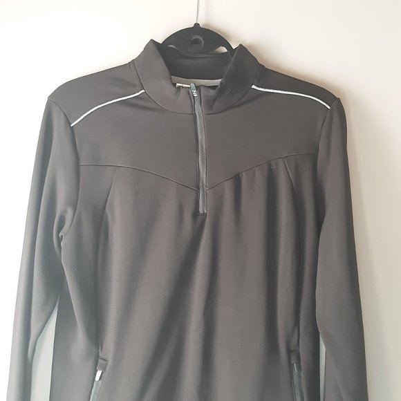 Persit New Black 1/4 Zip Pullover Fleece Lined Long Sleeve Shirt Thumbholes Lg - Picture 5 of 15